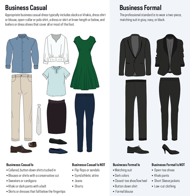 business casual business formal